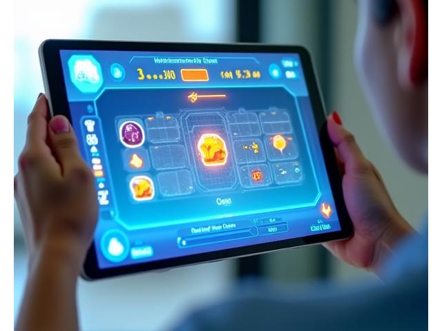 Interfaccia di valutazione cognitiva interattiva con grafici di memoria e attenzione, elementi gamificati e barre di progresso.