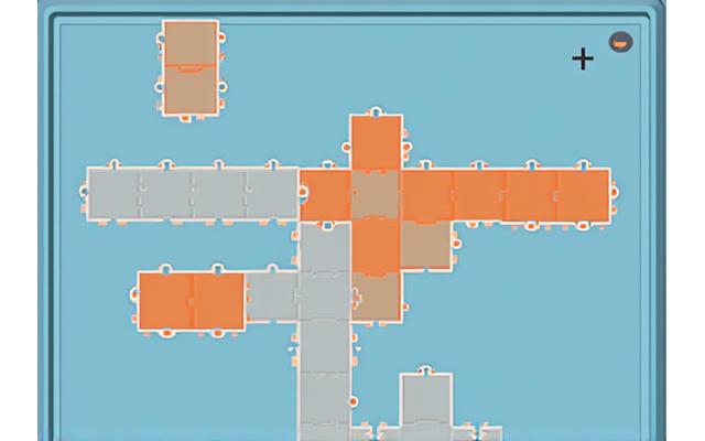 Schermata di un gioco di logica con blocchi colorati da organizzare per risolvere un puzzle