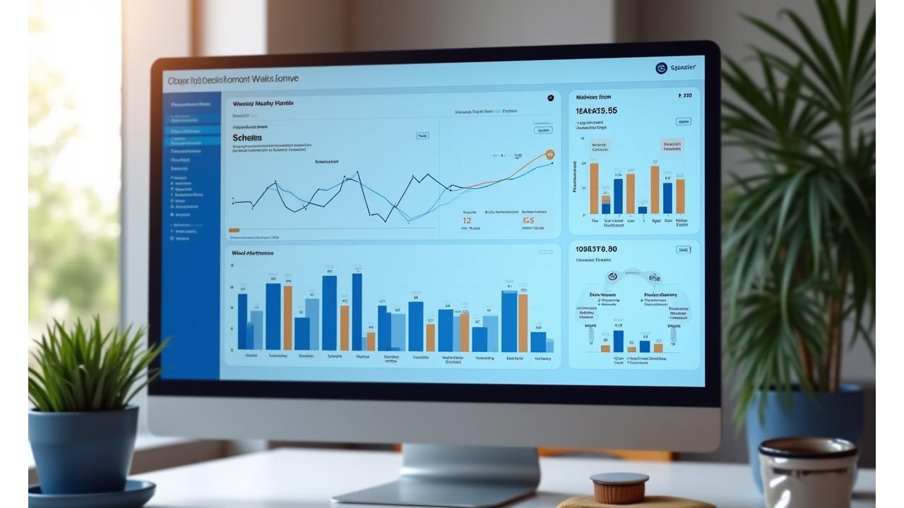 Schermata di una dashboard di monitoraggio cognitivo con grafici a linee e barre che mostrano le prestazioni di memoria, attenzione e velocità di elaborazione nel tempo, con correlazioni con i dati sullo stile di vita.