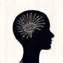 Icona cervello con elementi astratti